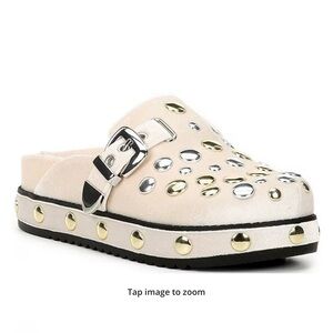 Gianni Bini Cream Studded Mules